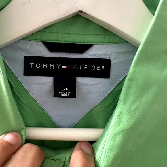 Tommy Hilfiger Men's Green Long Sleeve Flap Chest Pocket Shirt Size Large - Picture 5 of 9